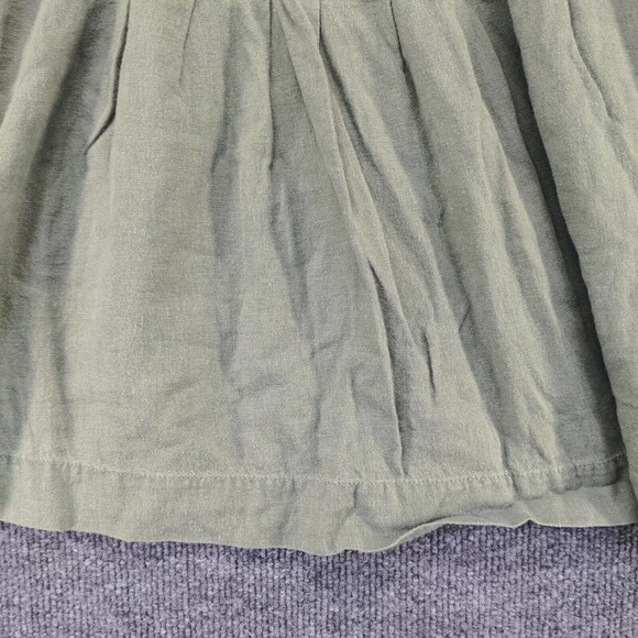 Old Navy Womens Pleated Skirt Green Size M Linen Blend Pockets - Picture 10 of 12